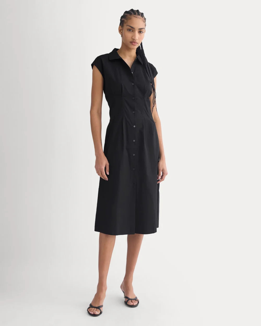 Muscle Shirtdress in Lightweight Cotton | Black