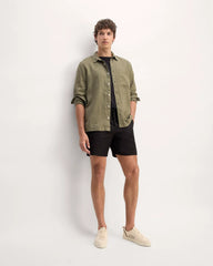 The 7" Linen Trouser Short | Black