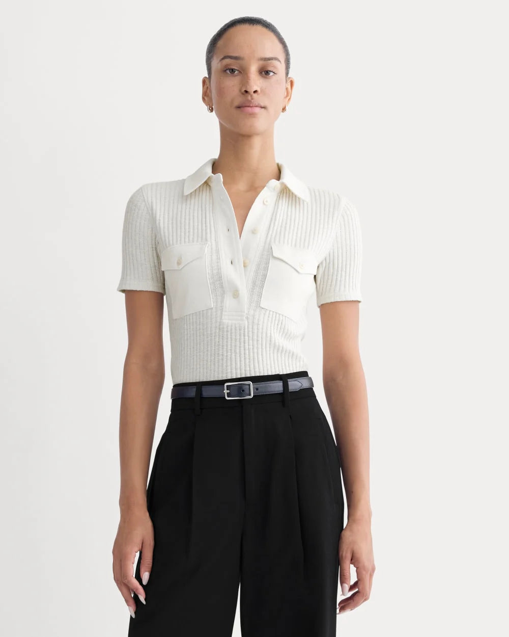 The Cozy Rib Polo | Bone