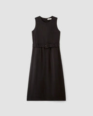 The Linen Belted Midi Dress | Black