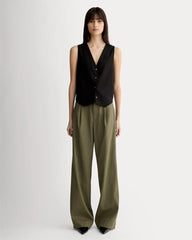The Vest in Stretch Linen | Black