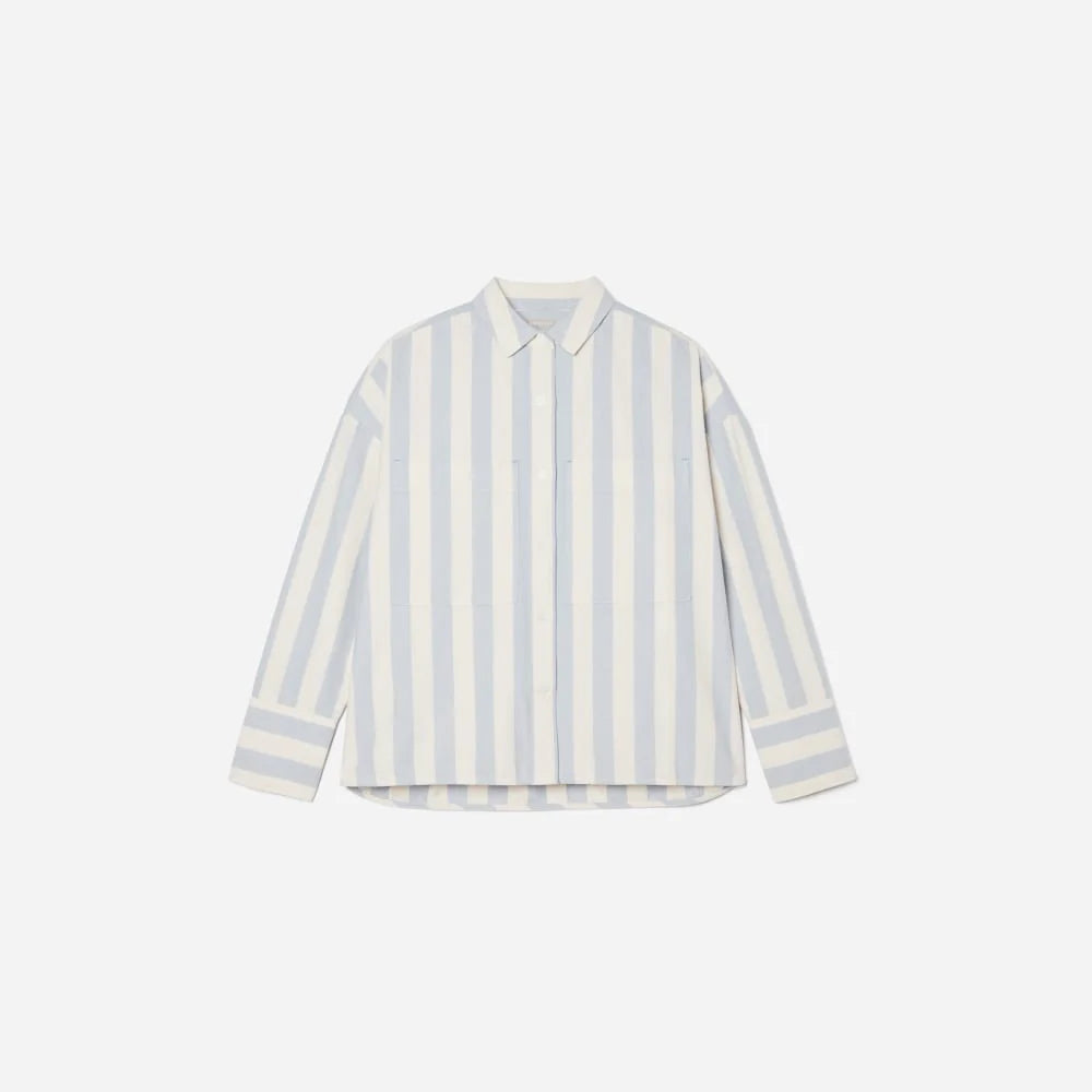 The Boxy Oxford | Blue / White
