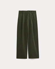Wide-Leg Trouser in Buttersmooth | Dark Green | 30" Inseam