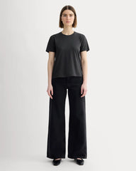 The Box-Cut Tee in Essential Cotton | Washed Black | No Pocket