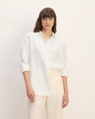 The Boyfriend Shirt in Linen | White