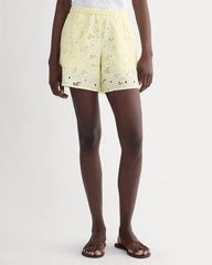 The Eyelet Pull-On Short | Light Yellow