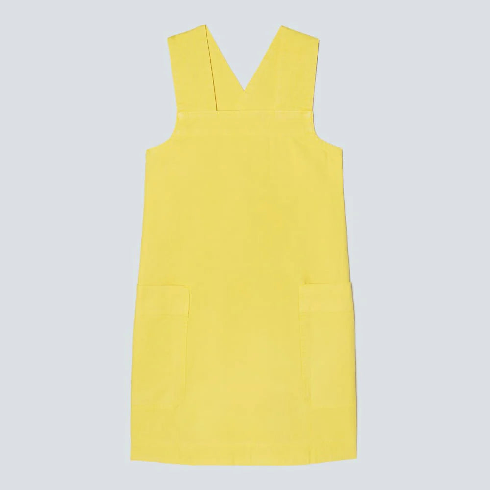 The Cross-Back Apron Mini Dress | Lemon