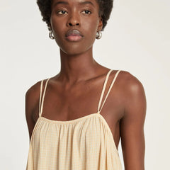 The Billow Tiered Maxi Dress | Orange Plaid