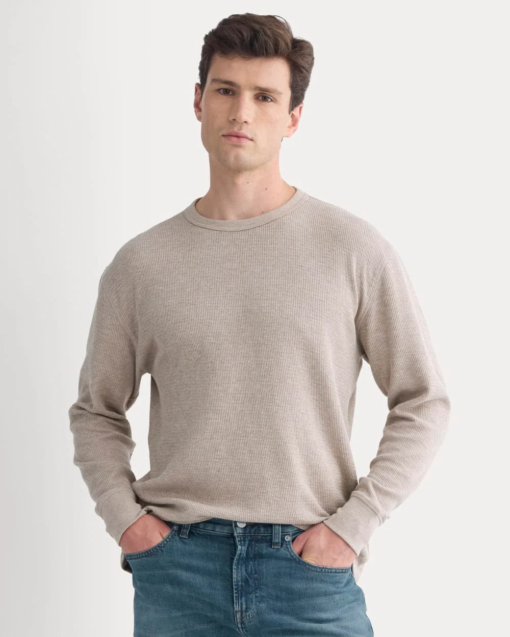 Thermal Crew in Cozy Waffle | Heathered Oatmeal