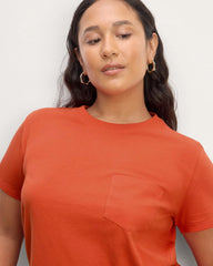 The Box-Cut Tee in Essential Cotton | Poppy Red | Pocket