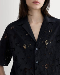 The Eyelet Camp Shirt | Black