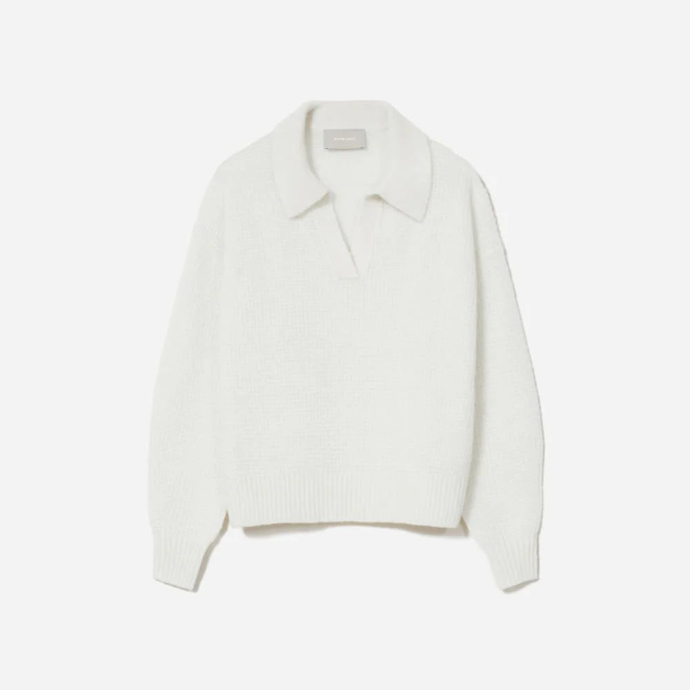 The Alpaca Waffle-Stitch Polo | Snow