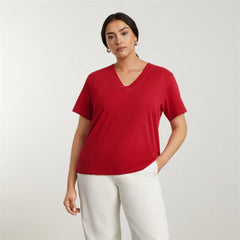 The Vintage V-Neck Hemp Tee | Goji Berry