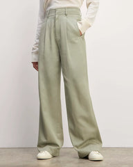 The Draper Pleated Pant in Buttersmooth | Seagrass | 30" Inseam