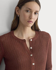 Lace-Knit Cardigan | Henna Red