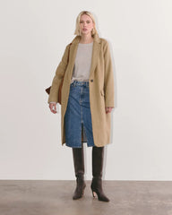 The Topcoat in Wool | Dark Heathered Camel