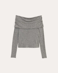 The Off-the-Shoulder Top in Butterluxe | Heather Charcoal