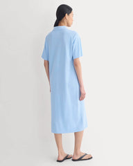 Pique Polo Short-Sleeve Dress | Open Air Blue