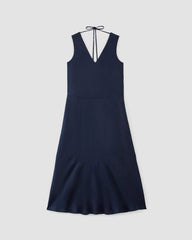 The Linen V-Neck Maxi Dress | Navy