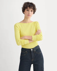 Luxe Rib Boatneck Top | Celandine