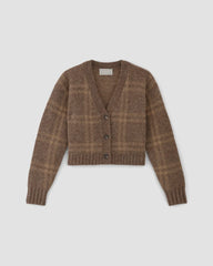 The Alpaca V-Neck Cropped Cardigan | Cocoa / Tiger's Eye
