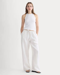 The Drawstring Pant in Linen | Natural Chambray