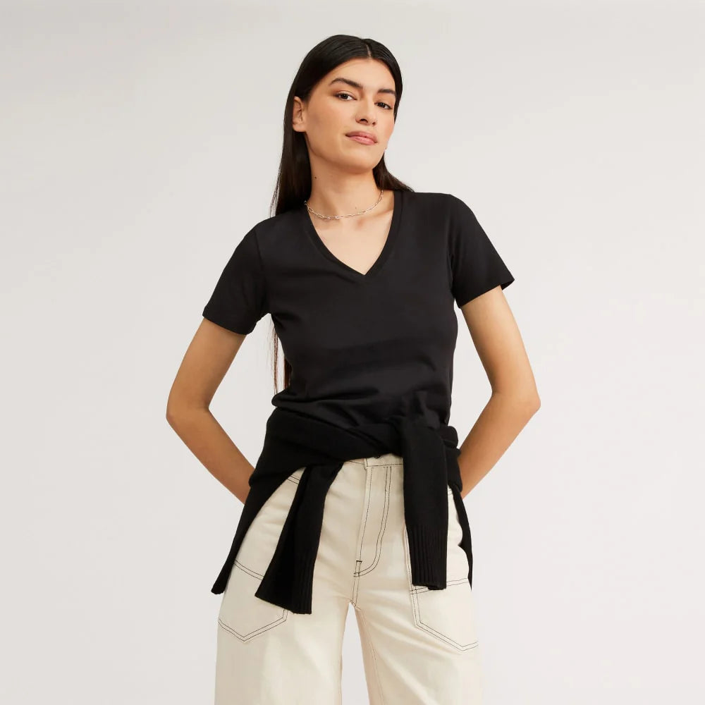 The Organic Cotton V-Neck | Black