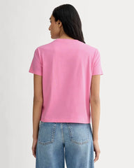 The Box-Cut Tee in Essential Cotton | Deep Pink  | No Pocket