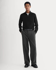 Cashmere Quarter Zip Sweater |  Black
