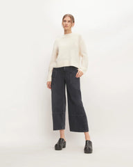 The Alpaca Cropped Crewneck Sweater | Snow