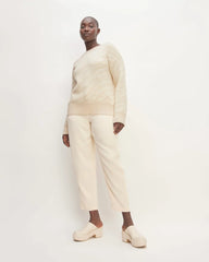 The Alpaca Tiger Jacquard Crewneck | Canvas / Snow