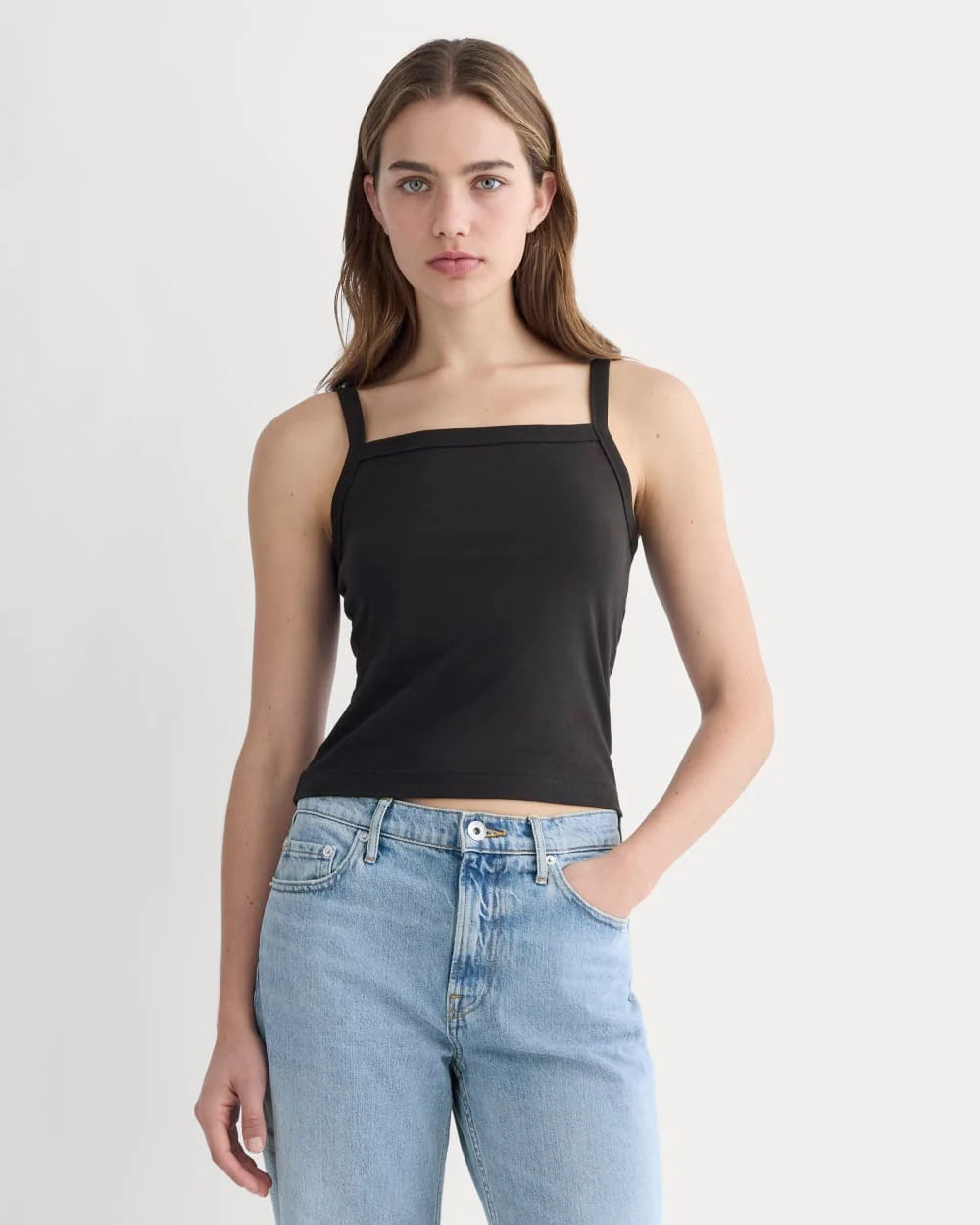 The Essential Square-Neck Tank | Black