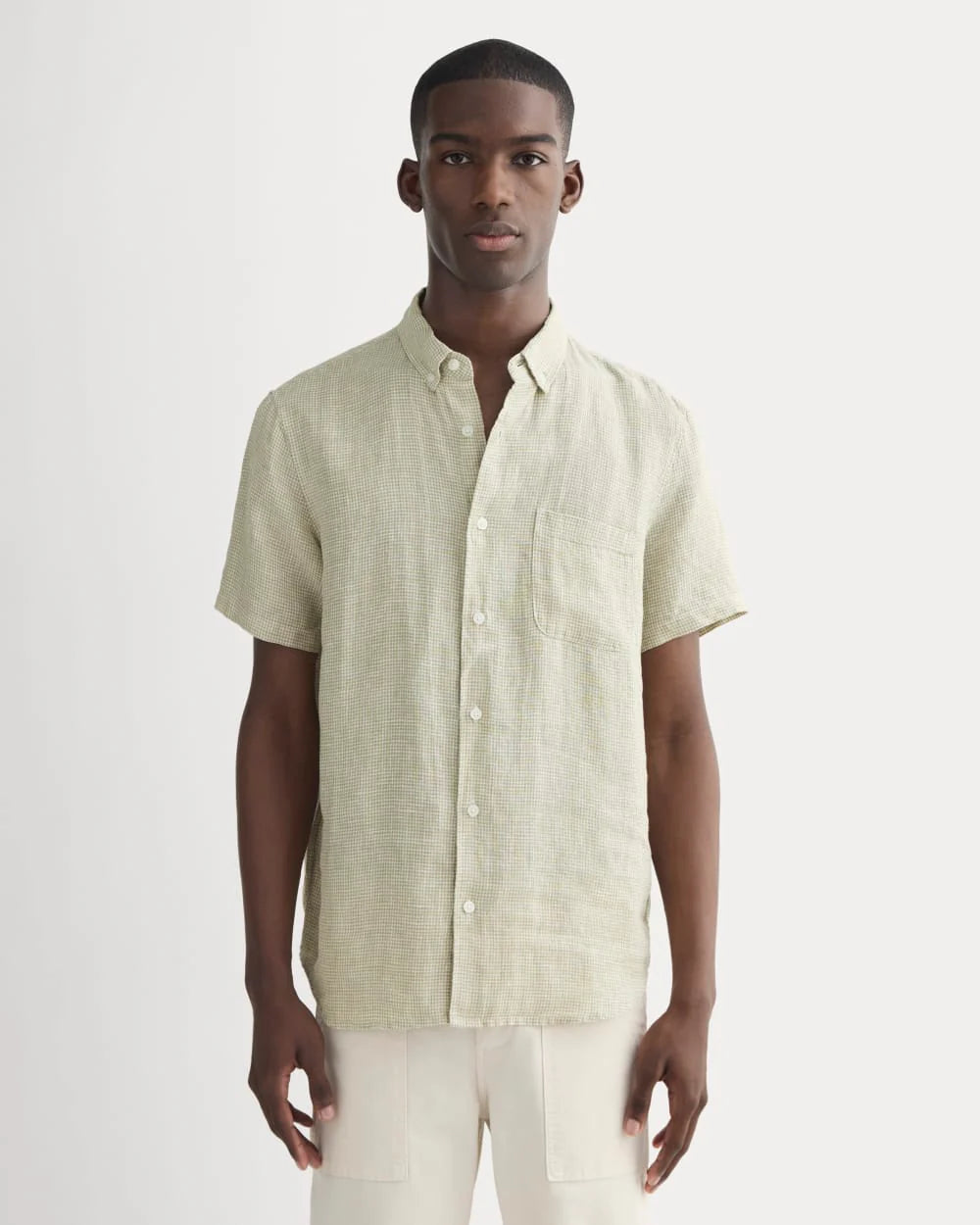 The Classic Short-Sleeve Shirt in Linen | Elm Gingham