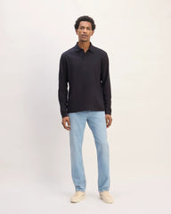 The Premium Weight Long-Sleeve Polo | Deep Navy