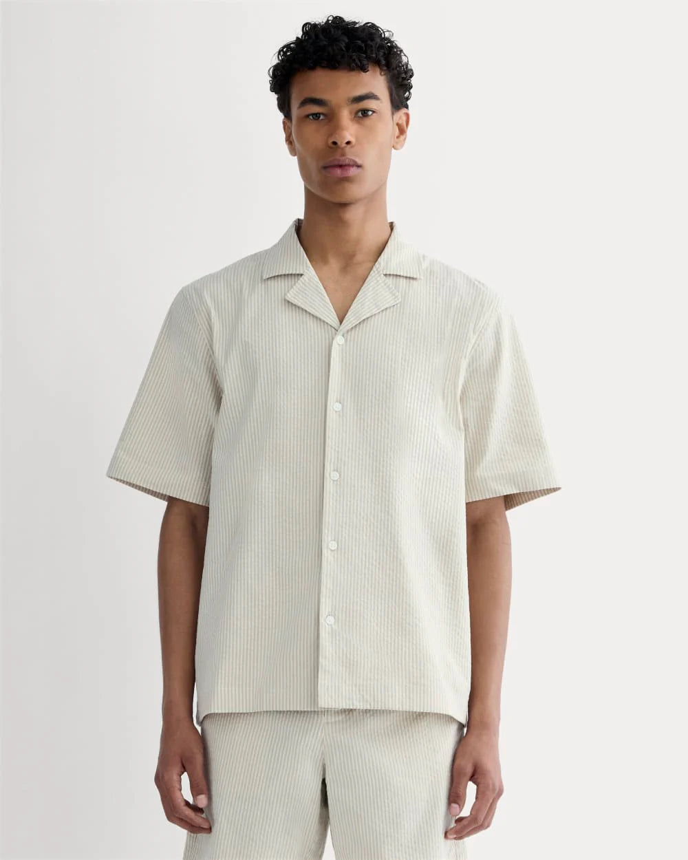 The Seersucker Resort Shirt | Trench Coat Khaki / Natural