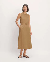 The Linen Belted Midi Dress | Tiger's Eye