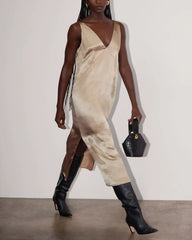 The Satin Slip Dress | Champagne