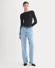 Cashmere Ribbed Boat-Neck Sweater | Black