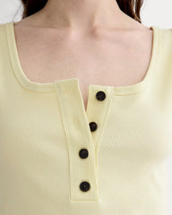 The Selfie Henley Tank | Light Yellow
