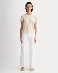 The Box-Cut Tee in Essential Cotton | Heathered Oat | No Pocket