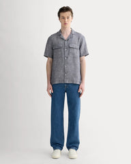 The Resort Shirt in Linen | Navy Chambray