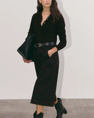 The Denim Culotte | Tumbled Black