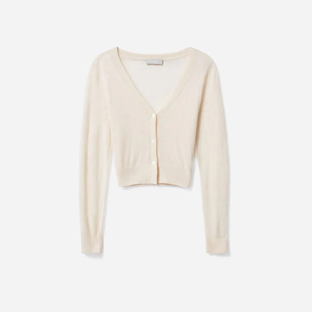 The Featherweight Alpaca Cardigan | Heathered Bone