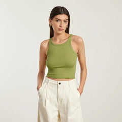 The Pima Micro-Rib Short Tank | Pepper