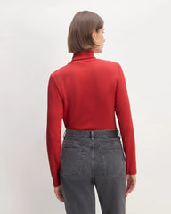 The Luxe Rib Turtleneck | Haute Red