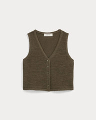 Button-Front Tank in Tape Yarn | Beech