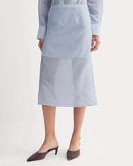 Midi Skirt in Cotton-Silk Organza | Kentucky Blue