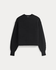 Cropped Ribbed Crew in Everyday Cotton | Black