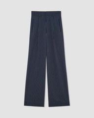 The Draper Pleated Pant in Buttersmooth | Navy / Bone | 32" Inseam