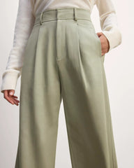 The Draper Pleated Pant in Buttersmooth | Seagrass | 32" Inseam